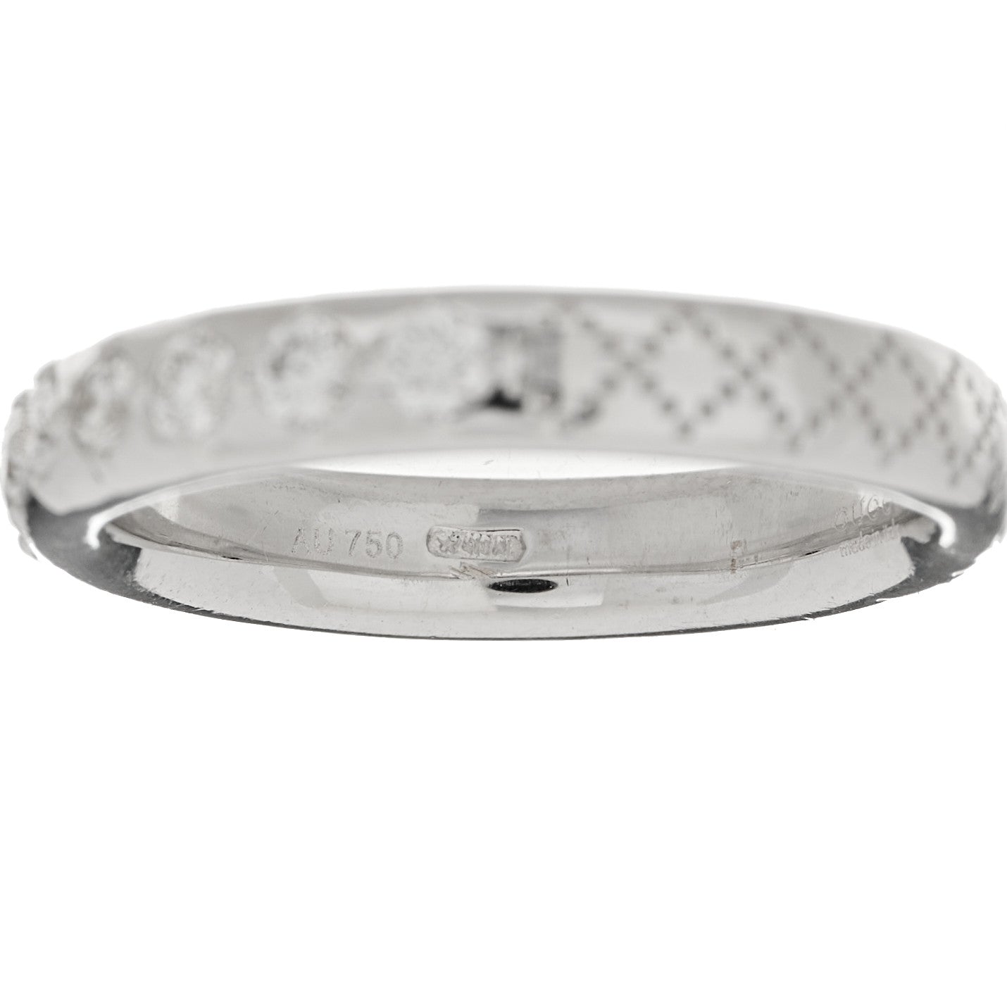 Gucci 18K White Gold Diamond Diamantissima Band Ring 51 5.75 4 of 5