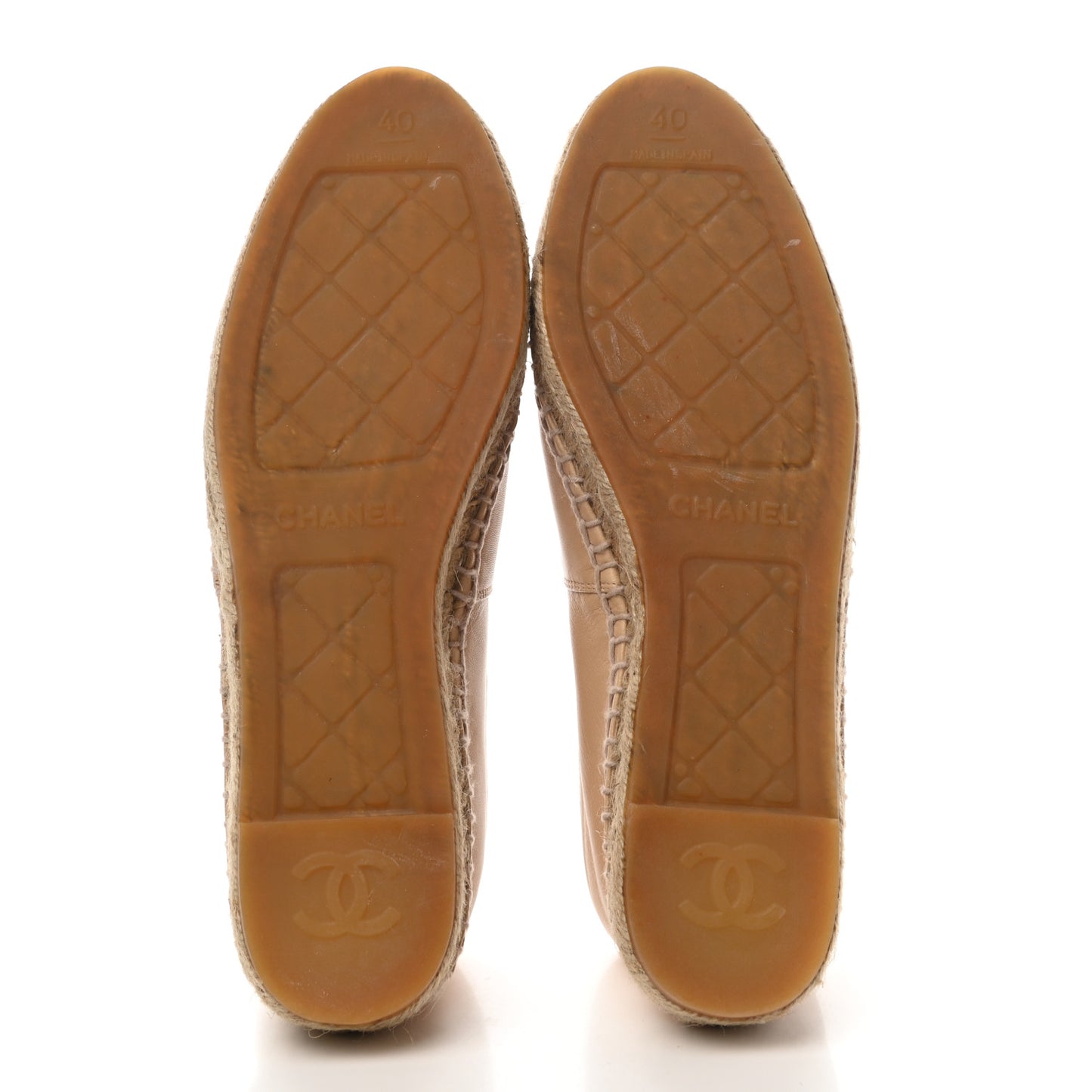Lambskin CC Espadrilles 40 Beige Black