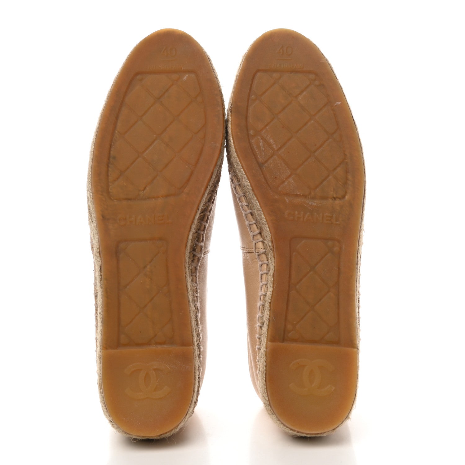 Chanel Lambskin CC Espadrilles 40 Beige Black 5 of 9
