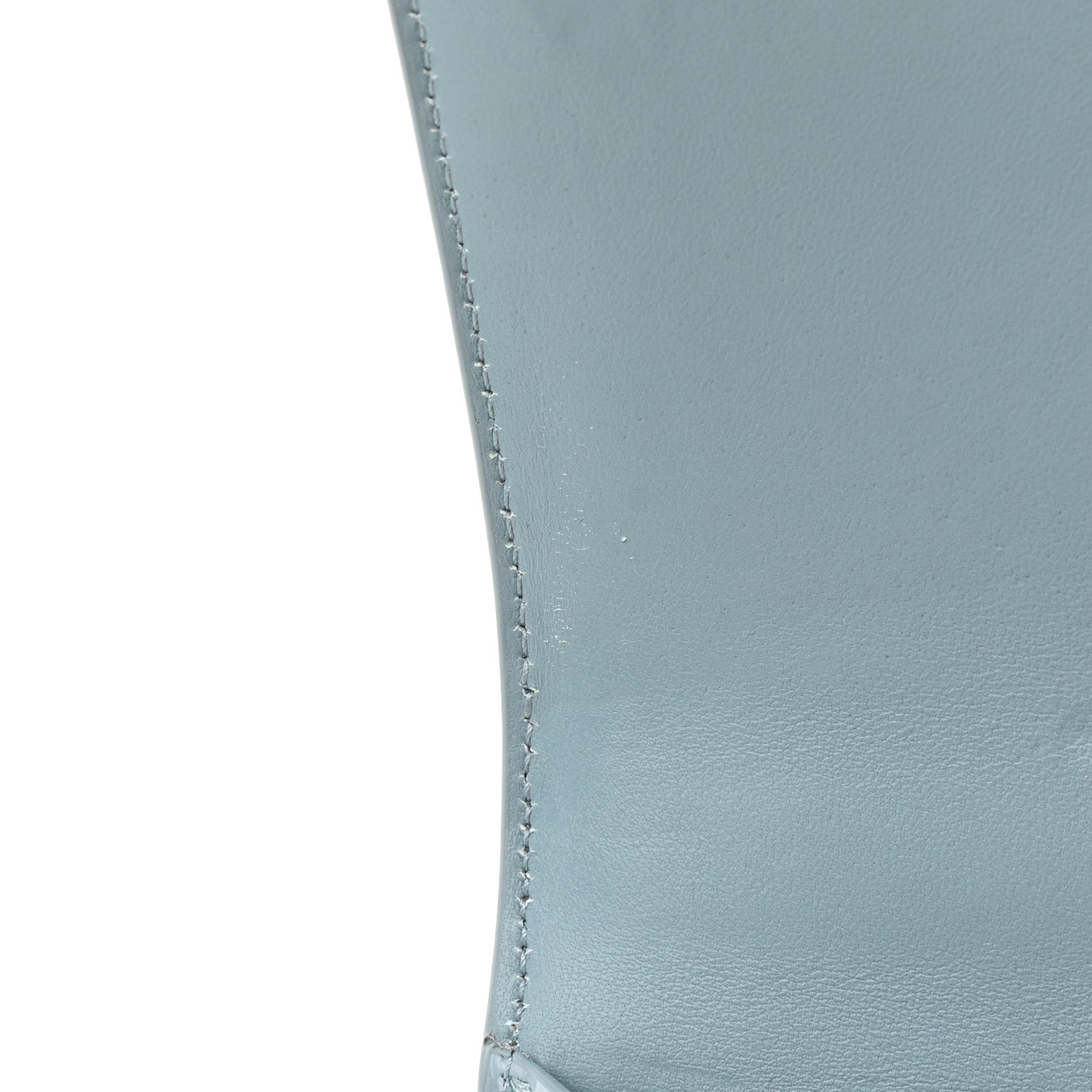 Balenciaga Shiny Calfskin Crocodile Embossed Small Hourglass Top Handle Bag Blue Grey 17 of 19