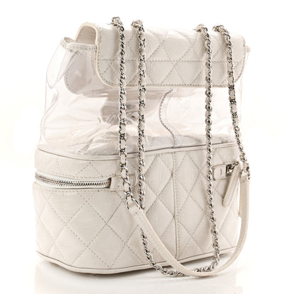 Chanel Crumpled Calfskin PVC Quilted Flap White 3 of 13