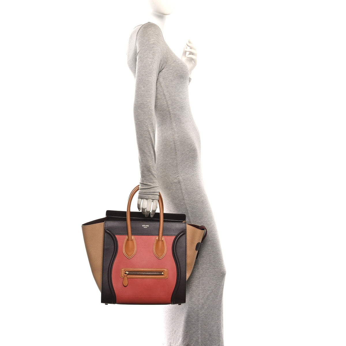 Celine Smooth Calfskin Bullhide Tri-Color Luggage Terracotta 2 of 12