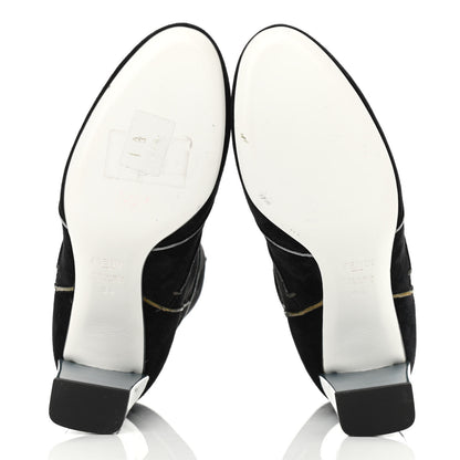 Fendi Suede Ankle Boots 36 Black Multicolor 5 of 11
