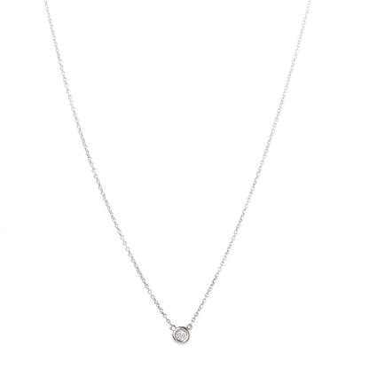Tiffany Sterling Silver Diamond .10ct Elsa Peretti Diamonds by the Yard Pendant Necklace 1 of 6