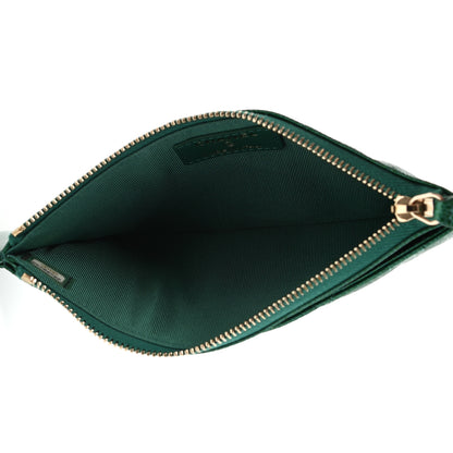 Chanel Metallic Caviar Quilted Classic Zip Pouch Green 5 of 7