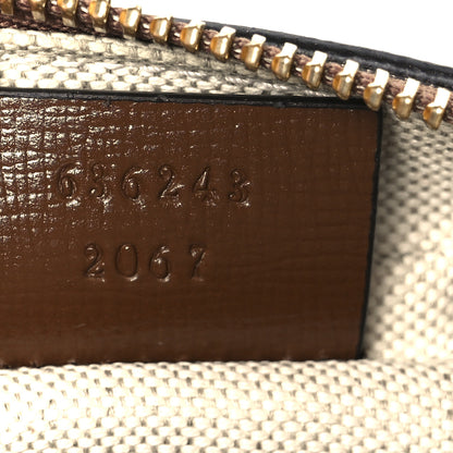 Gucci GG Supreme Monogram Azalea Calfskin Fake/Not Retro Interlocking G Cosmetic Case Beige Ebony Brown Sugar 7 of 8