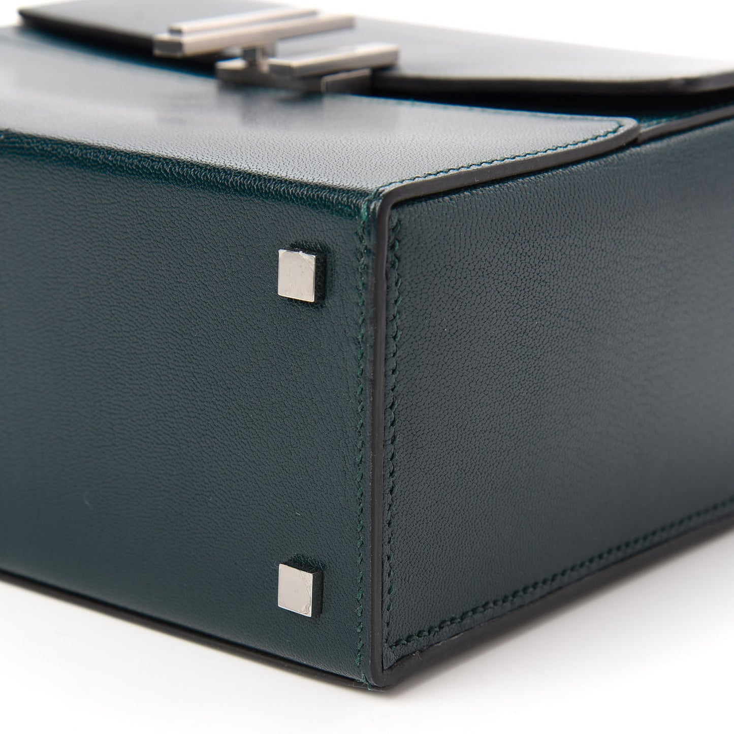 Chevre Mysore Cinhetic Boxy Top Handle Bag Vert Cypress