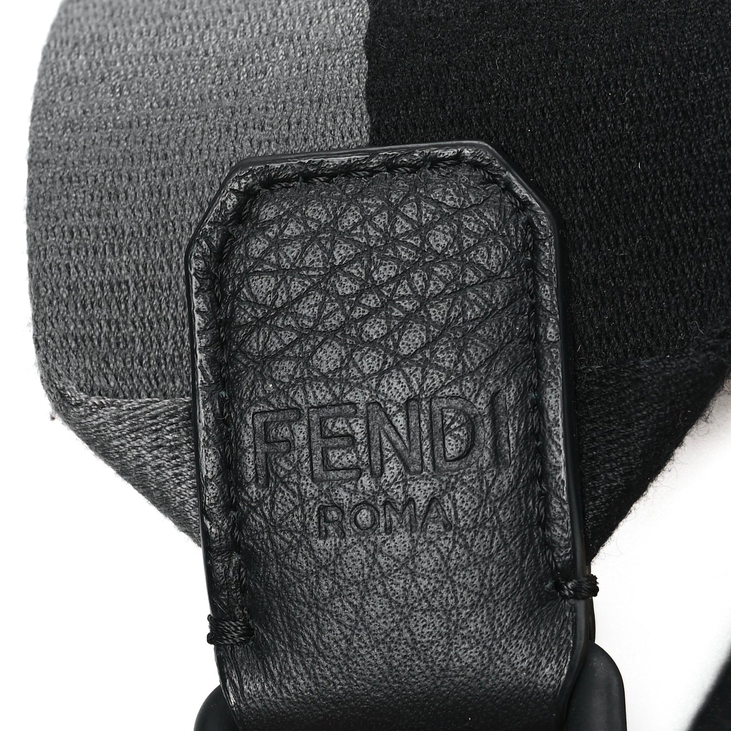 Canvas Calfskin Logo Strap Black Grey Yellow