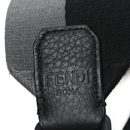 Fendi Canvas Calfskin Logo Strap Black Grey Yellow 3 of 4