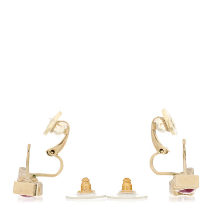 Chanel Enamel I Heart CC Earrings Gold 3 of 5