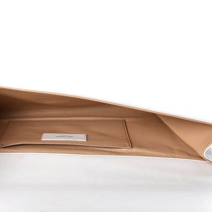 Saint Laurent Calfskin Diagonal Clutch White 4 of 9