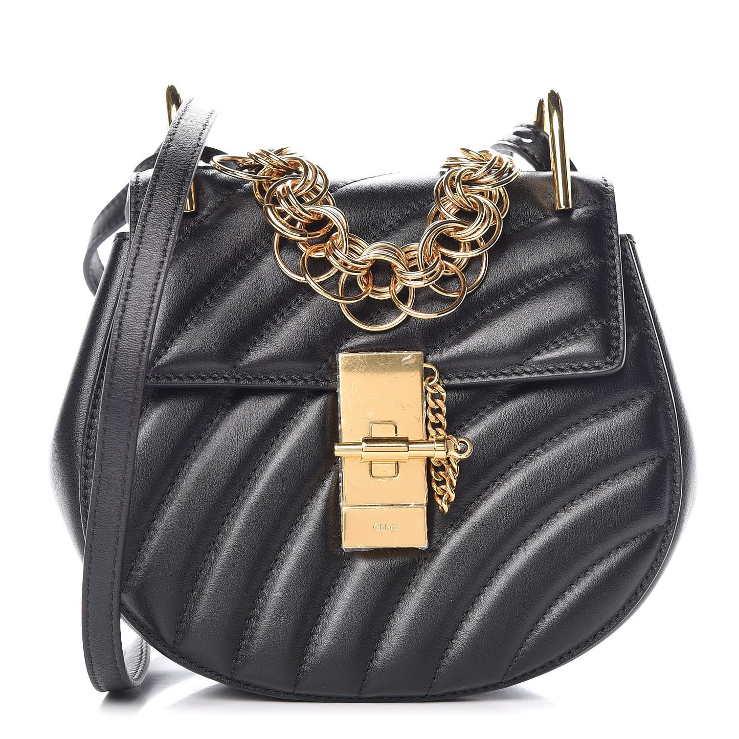 Calfskin Quilted Mini Drew Bijou Shoulder Bag Black