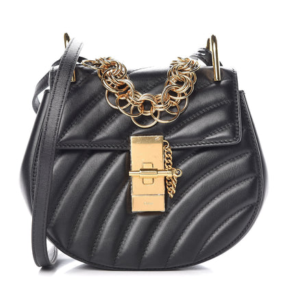 Chloe Calfskin Quilted Mini Drew Bijou Shoulder Bag Black 1 of 9