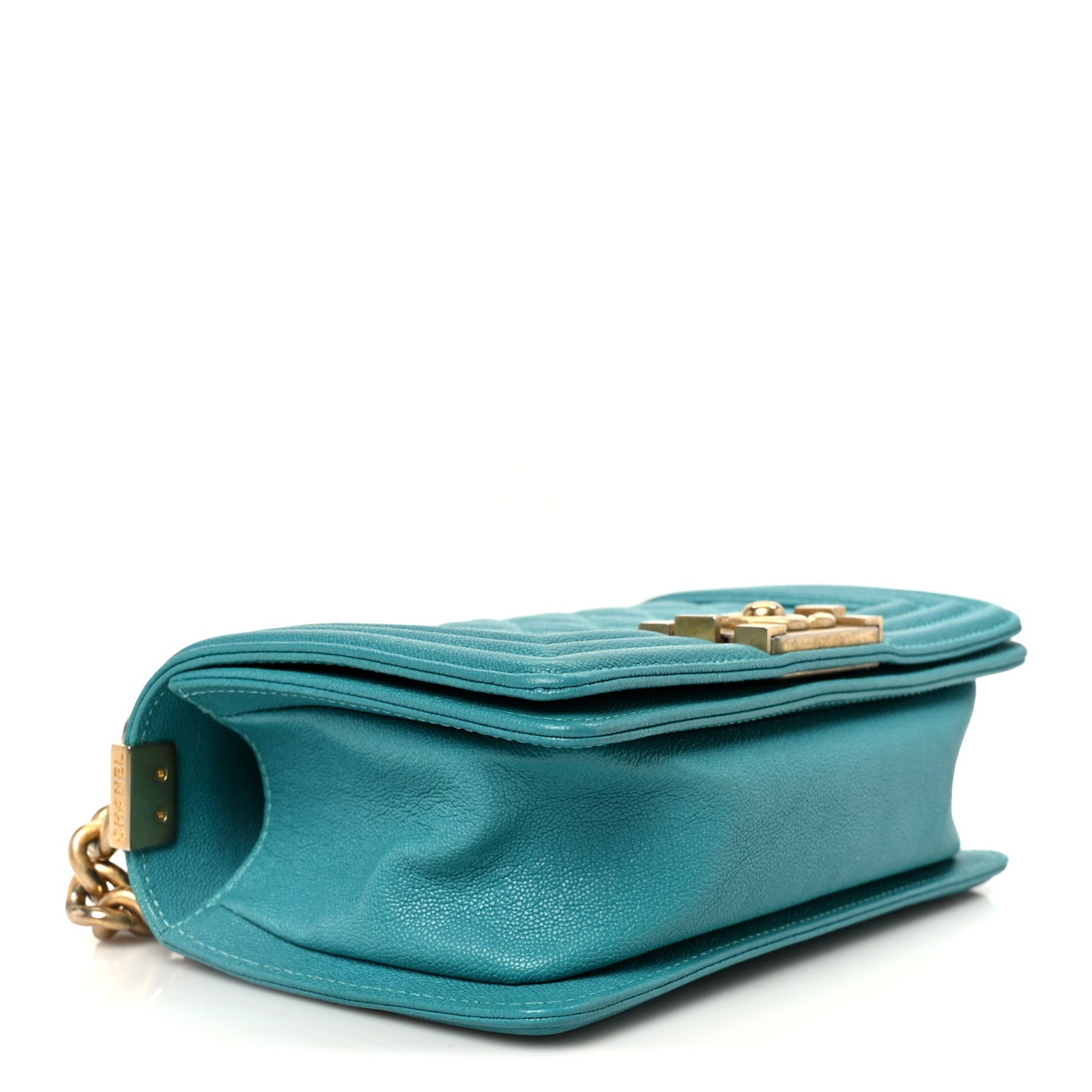 Caviar Quilted Small Boy Flap Turquoise