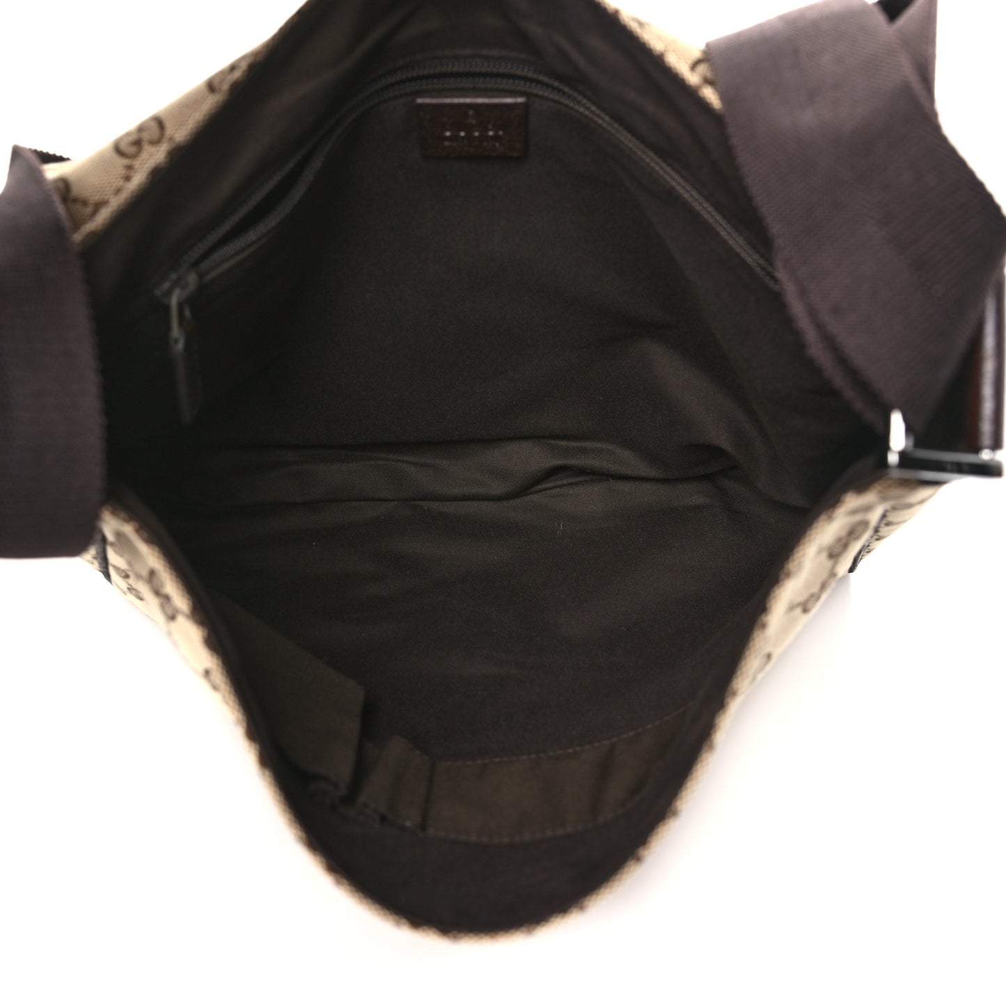 Monogram Small Flap Messenger Bag Beige Dark Brown