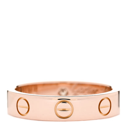 Cartier 18K Pink Gold Diamond 4mm LOVE Wedding Band Ring 48 4.5 3 of 4