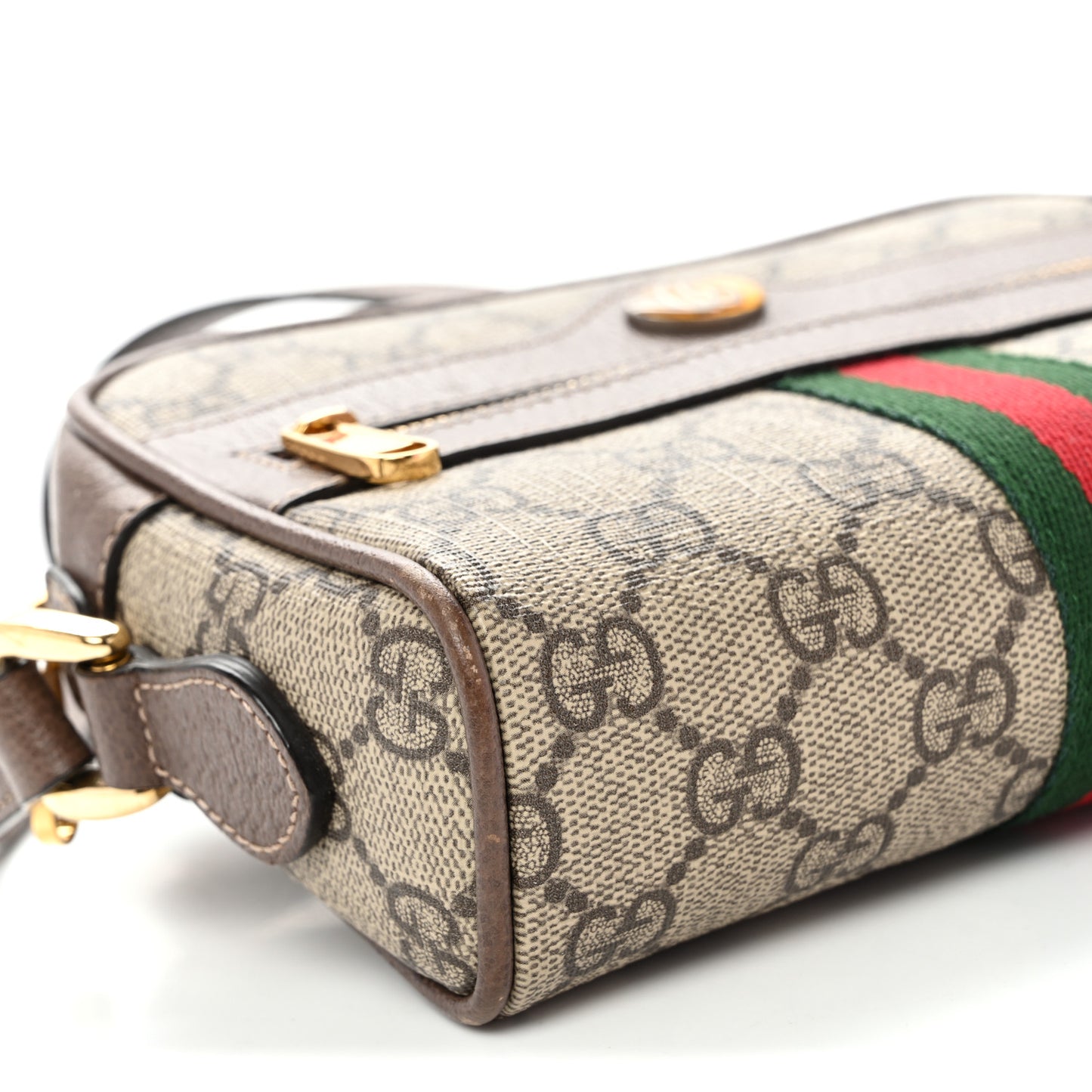 GG Supreme Monogram Web Mini Ophidia Shoulder Bag Brown