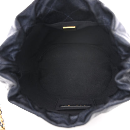 Chanel Iridescent Caviar Quilted My Perfect CC Bucket Drawstring Bag Blue 5 of 12