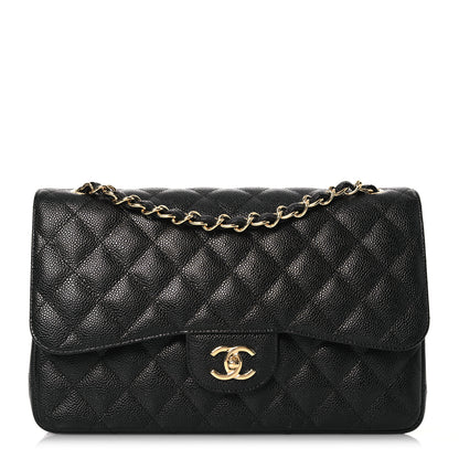Chanel Caviar Quilted Jumbo Double Flap Black 1 of 14