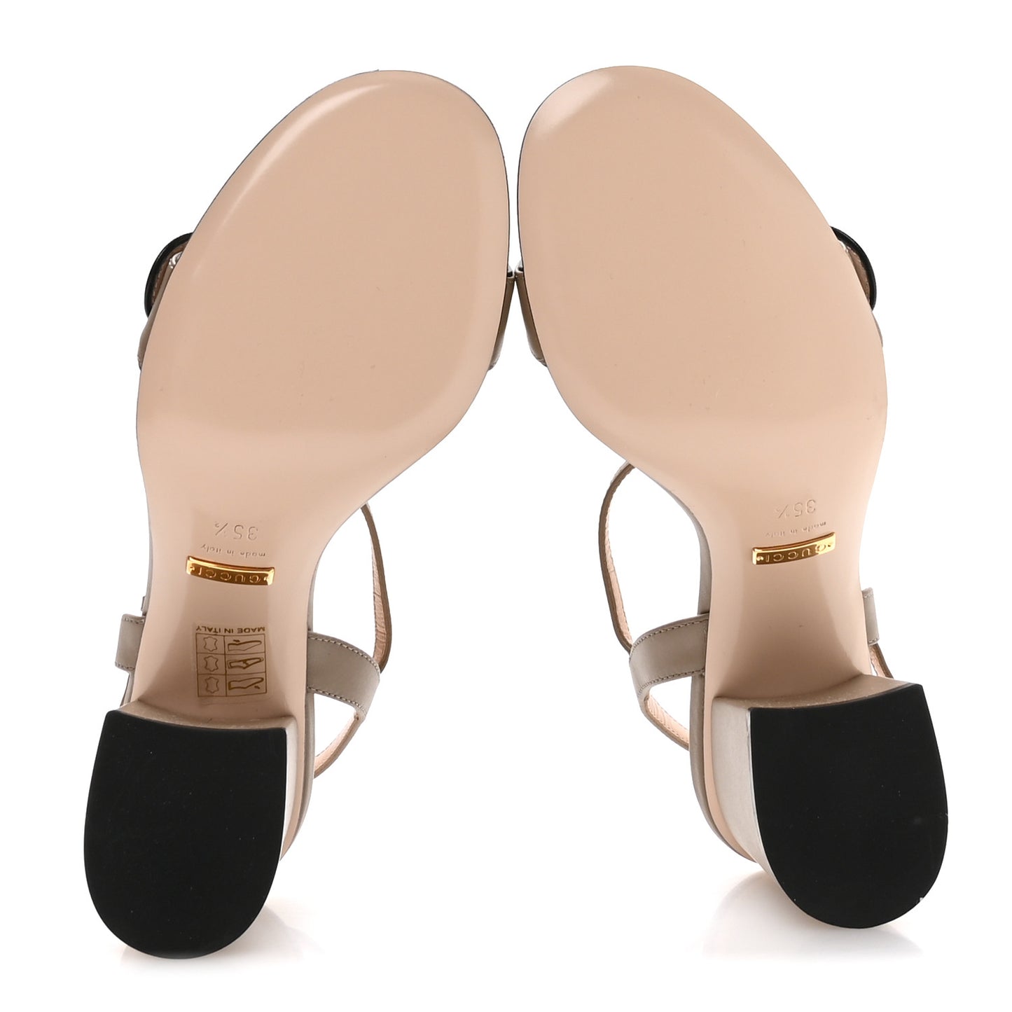 Lifford Calfskin GG Marmont Ankle Wrap 75mm Sandals 35.5 Mud
