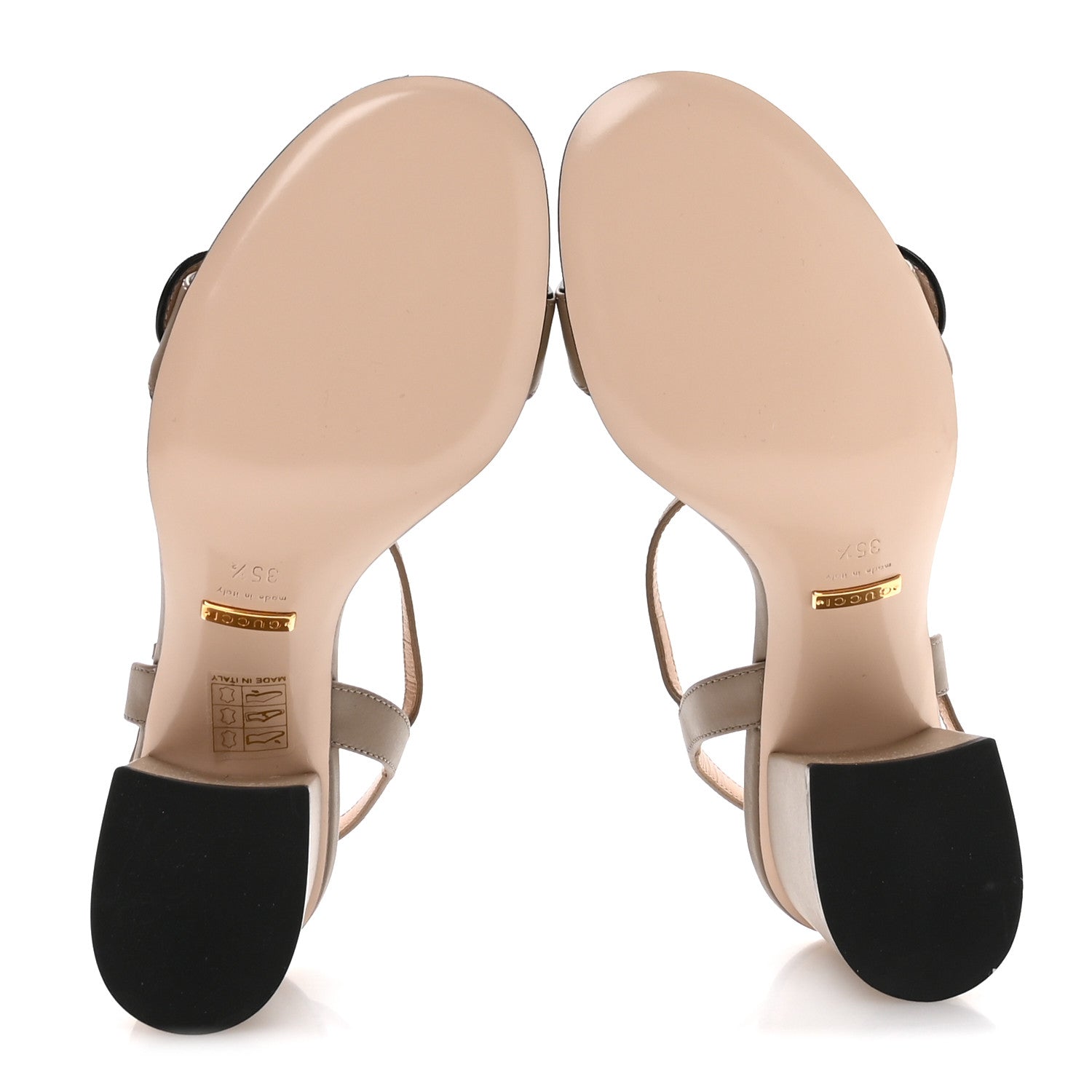 Gucci Lifford Calfskin GG Marmont Ankle Wrap 75mm Sandals 35.5 Mud 6 of 8