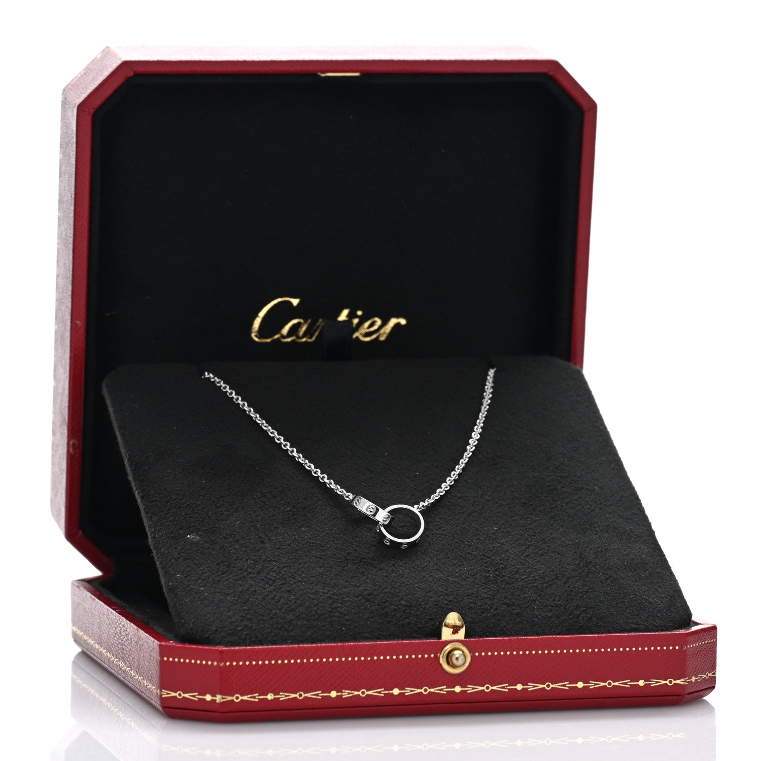 Cartier 18K White Gold Interlocking LOVE Necklace 5 of 5