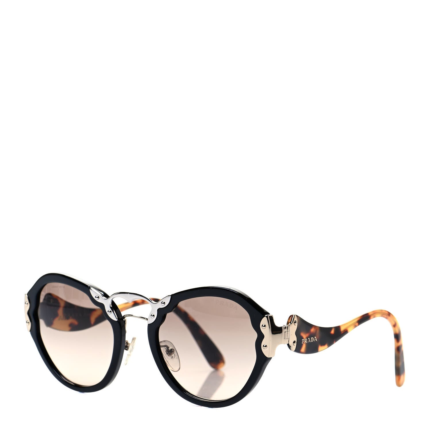 Prada Acetate Sunglasses SPR 09T Black Tortoise 1 of 8