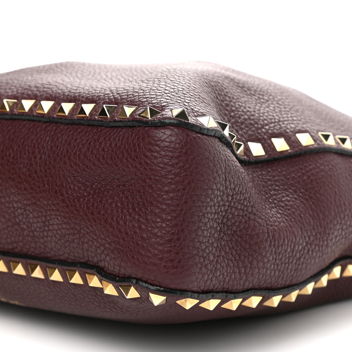 Pebbled Calfskin Large Rockstud Flip-Lock Messenger Bag Vinaccia