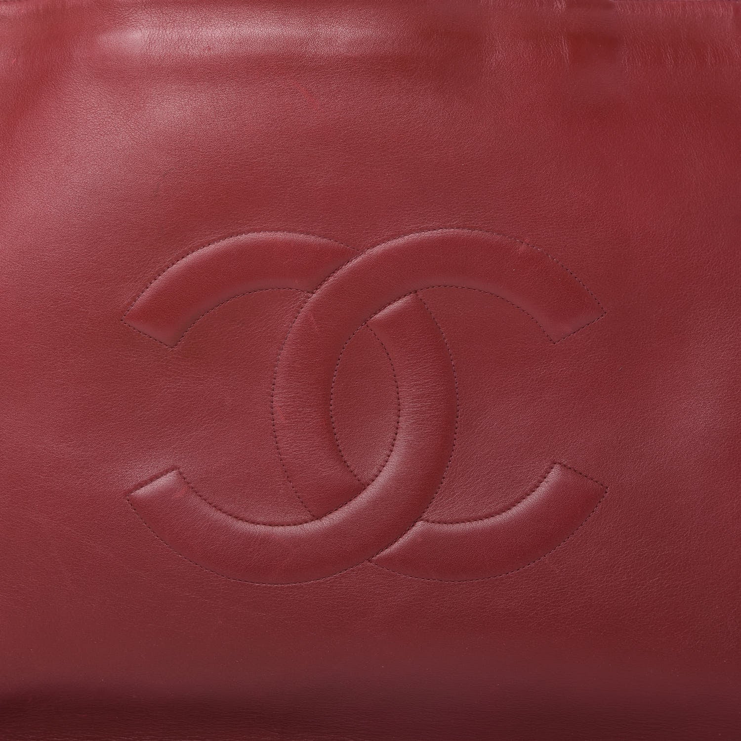 Chanel Lambskin Jumbo CC Shoulder Bag Red 11 of 11