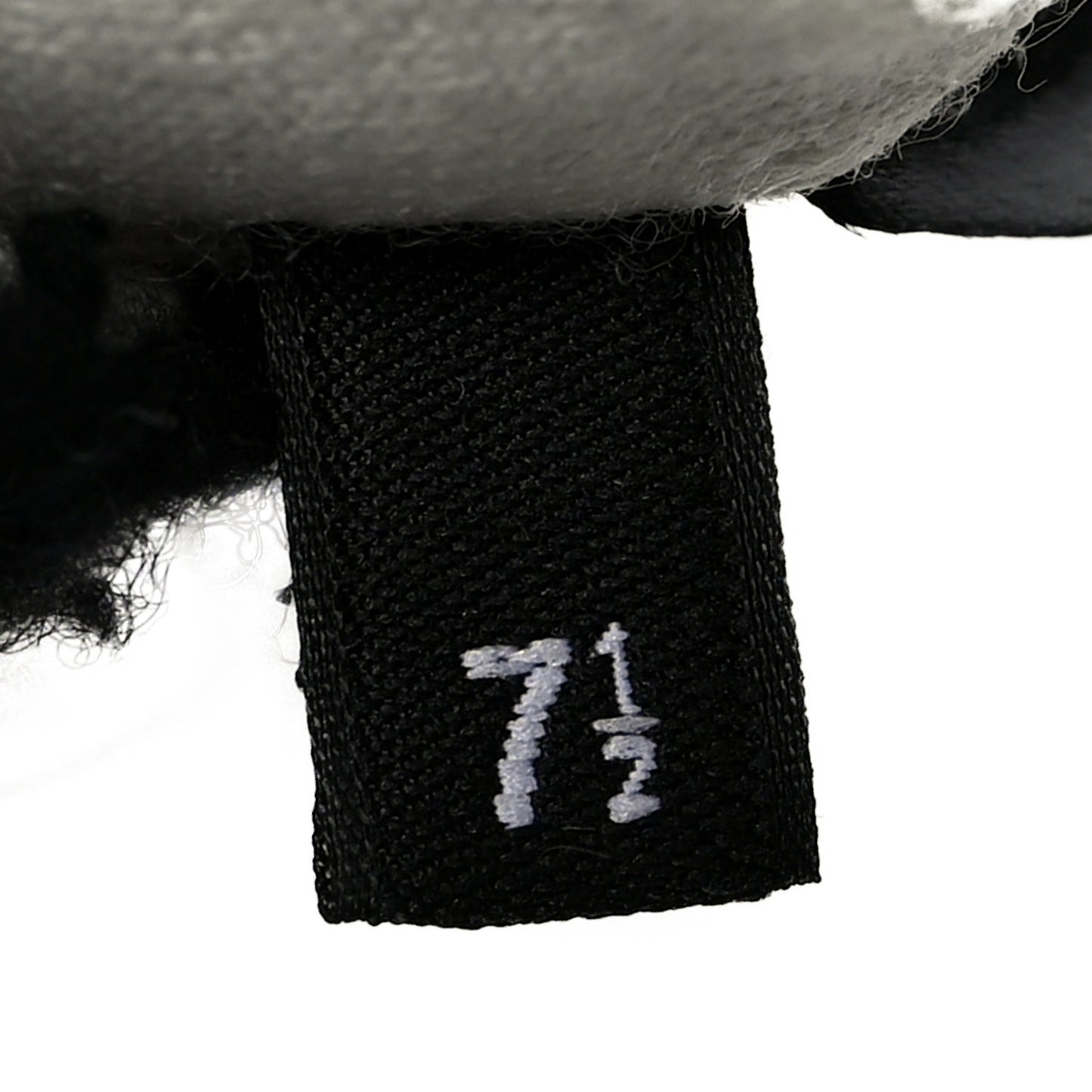 Cashmere Wool Lambskin Logo Fingerless Gloves 7.5 Black