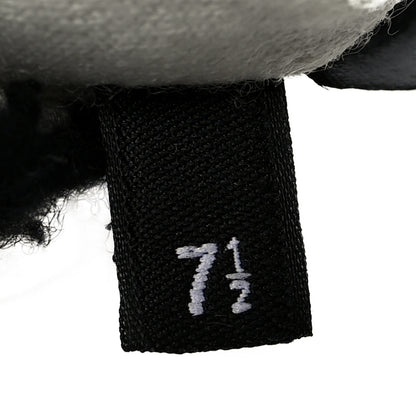 Chanel Cashmere Wool Lambskin Logo Fingerless Gloves 7.5 Black 4 of 4