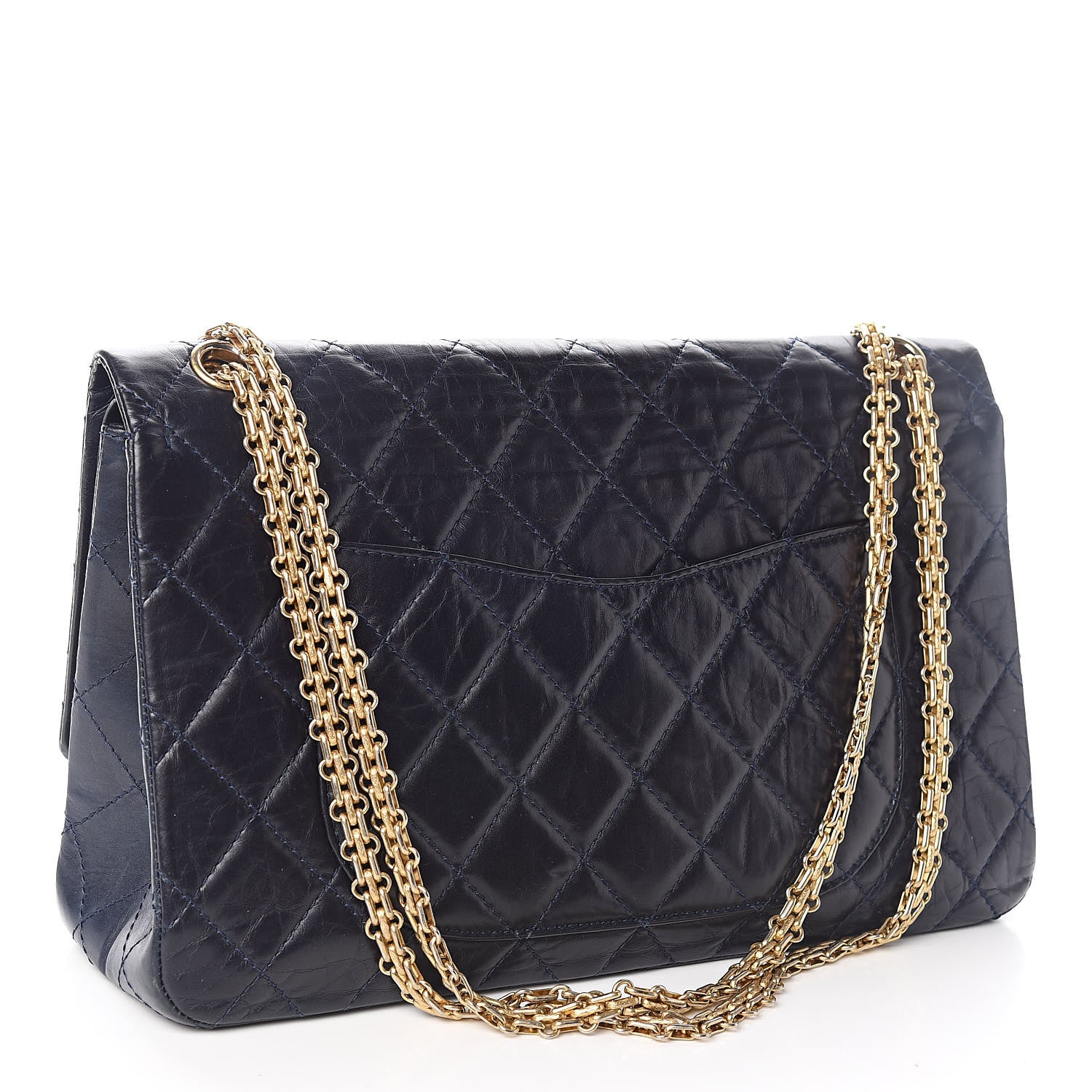 Chanel Aged Calfskin Quilted 2.55 Reissue 227 Flap Navy Blue 3 of 10