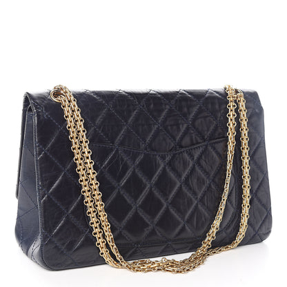 Chanel Aged Calfskin Quilted 2.55 Reissue 227 Flap Navy Blue 3 of 10