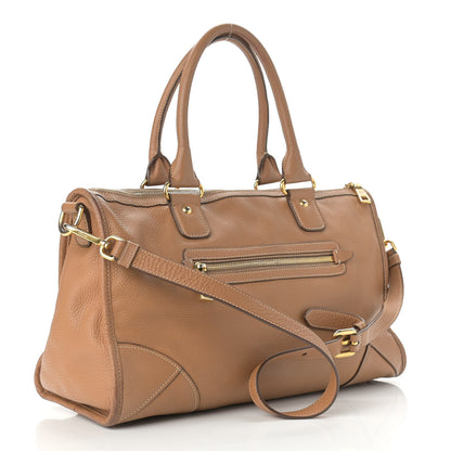 Prada Vitello Daino Shopping Satchel Caramel 3 of 16