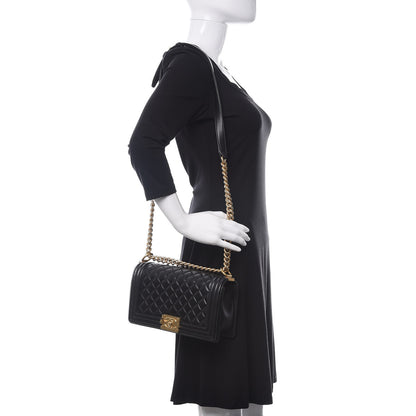 Chanel Lambskin Quilted Medium Boy Flap Black 2 of 15