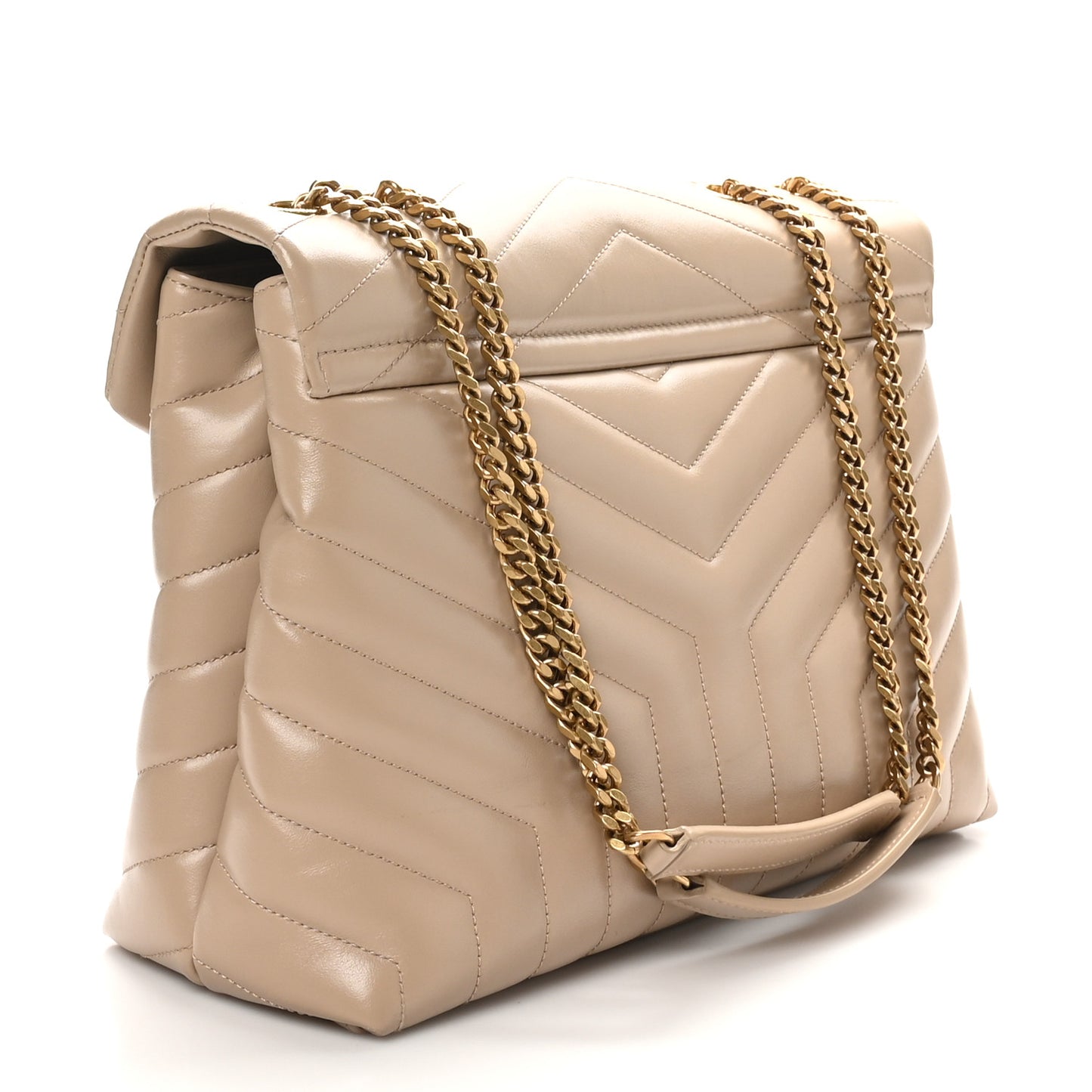 Calfskin Y Quilted Monogram Medium Loulou Chain Satchel