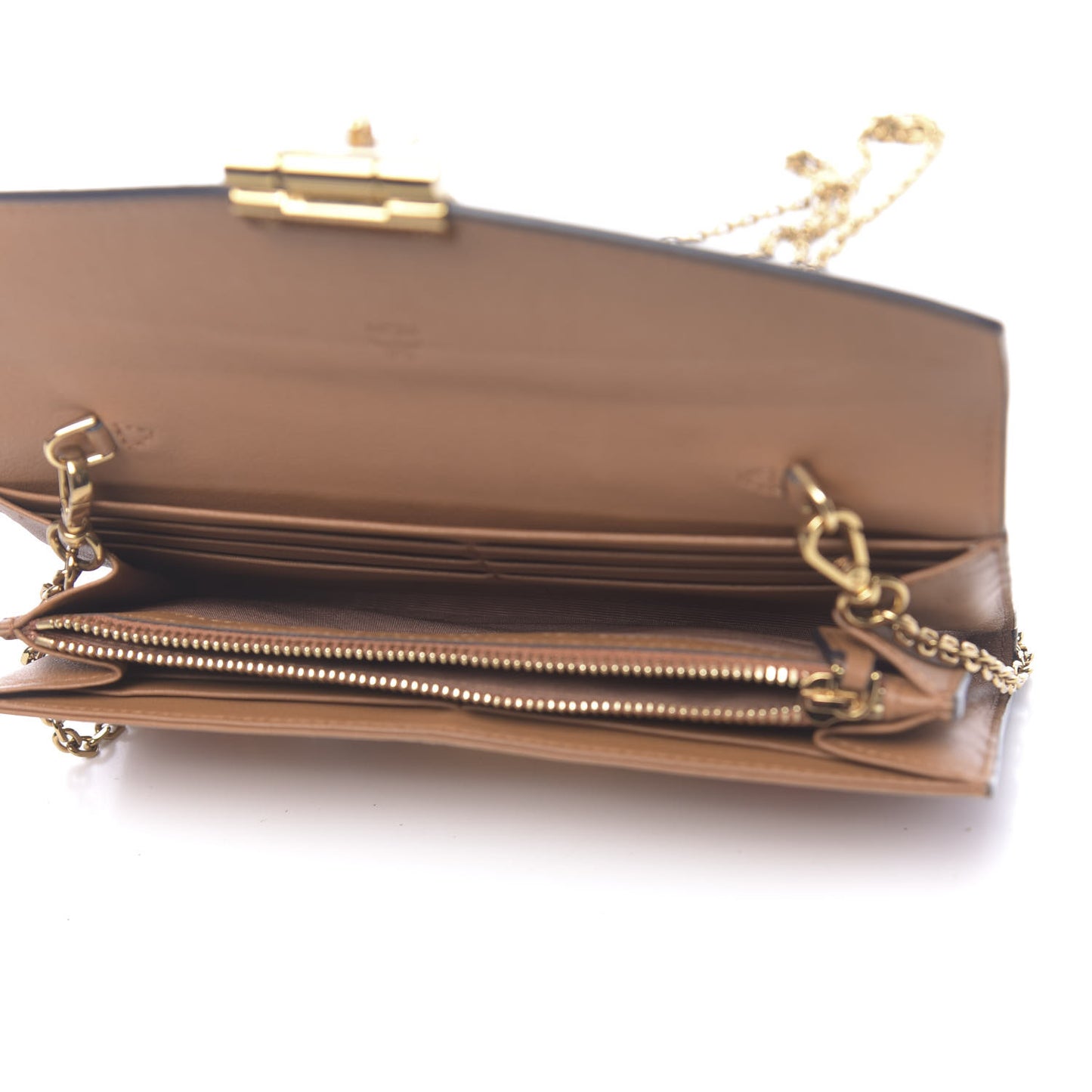 Visetos Large Patricia Love Patch Wallet On Chain Cognac