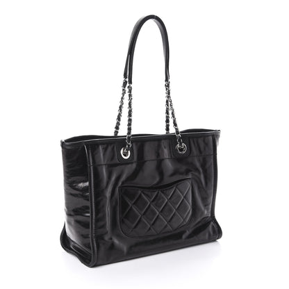 Chanel Glazed Calfskin Small Deauville Tote Black 3 of 10