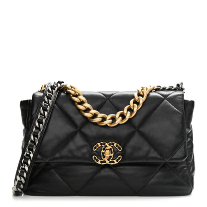 Chanel Lambskin Quilted Large Chanel 19 Flap Black 1 of 9