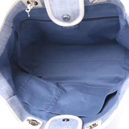 Chanel Canvas Medium Deauville Tote Light Blue 4 of 11