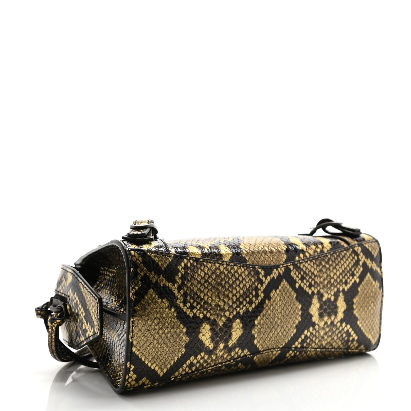 Grained Calfskin Snake Effect Neo Classic Silver Hardware Mini City Gold Black