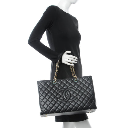 Chanel Caviar Quilted XL Grand Shopping Tote GST Black 2 of 7