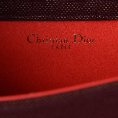 Christian Dior Velvet Monogram Print Medium Diorama Flap Bag Burgundy Red 6 of 7