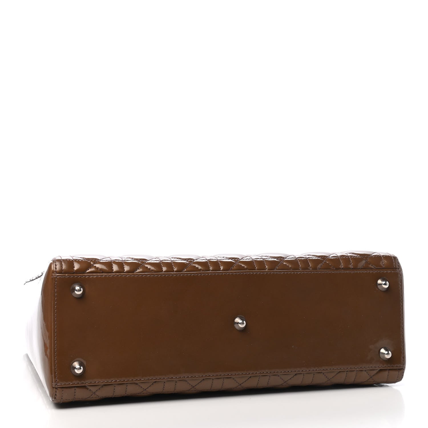 Christian Dior Patent Cannage Large Lady Dior Brown 3 of 9