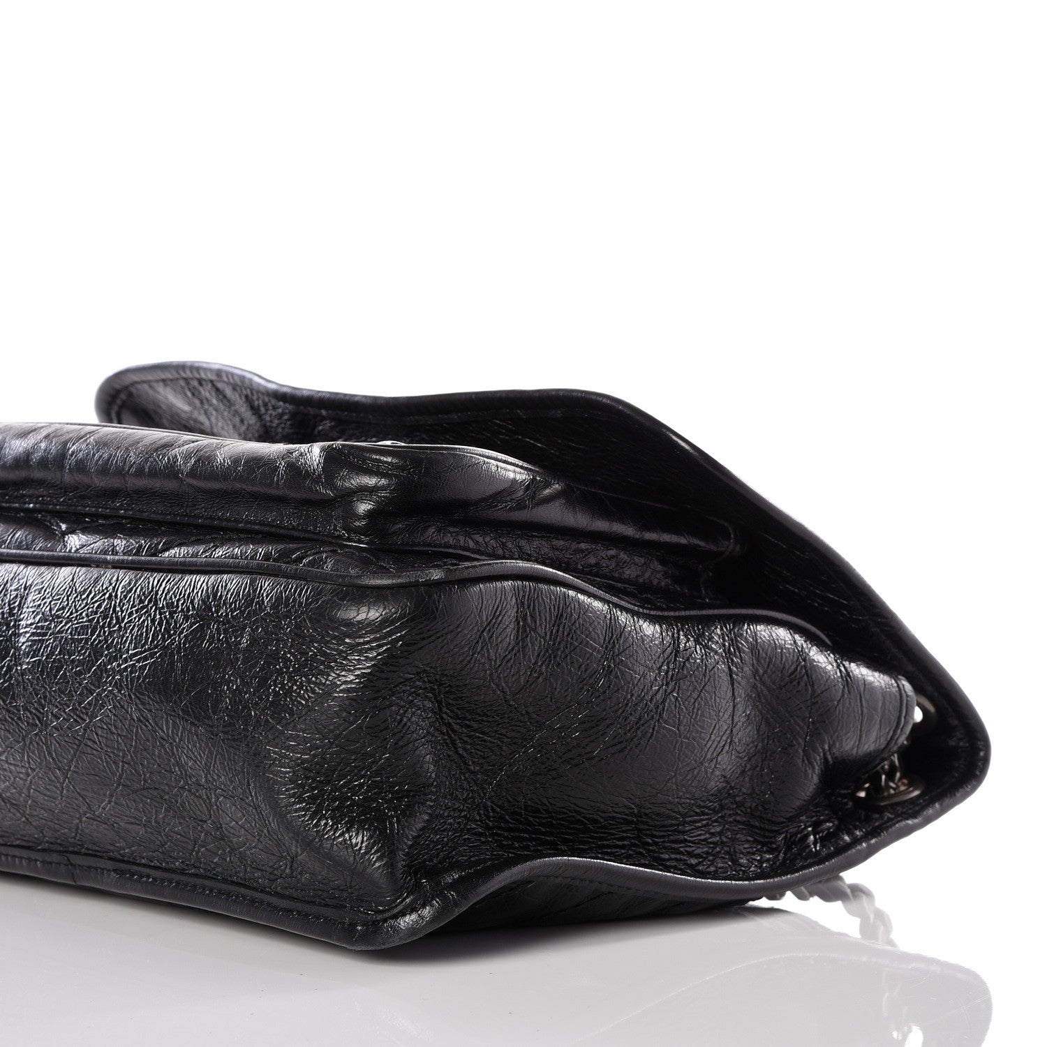 Saint Laurent Crinkled Calfskin Matelasse Monogram Medium Niki Chain Satchel Black 8 of 10