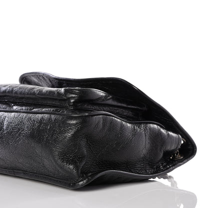 Saint Laurent Crinkled Calfskin Matelasse Monogram Medium Niki Chain Satchel Black 8 of 10