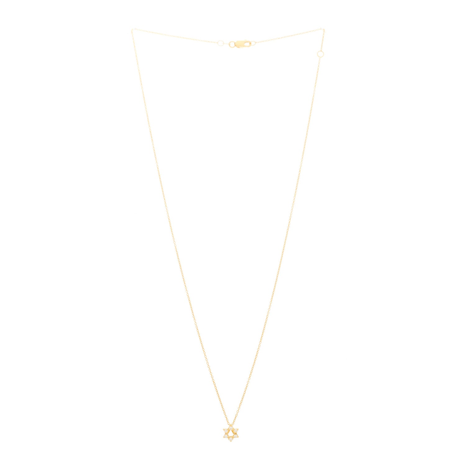 Roberto Coin 18K Yellow Gold Diamond Tiny Treasures Star of David Pendant Necklace 3 of 7
