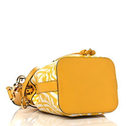 Fendi X SARAH COLEMAN Glazed Canvas Vitello King F is Fendi FF Vertigo Mini Mon Tresor Bucket Bag Mimosa White 3 of 8