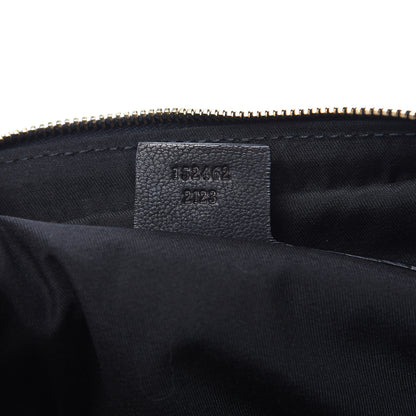 Gucci Pebbled Calfskin Chain Web Shoulder Bag Black 6 of 11