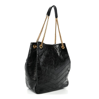 Saint Laurent Crinkled Calfskin Matelasse Monogram Small Niki Tote Black 3 of 10